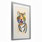 Stupell Industries Tiger Roar Watercolor Framed Print Under Glass, design by Karolina Sato